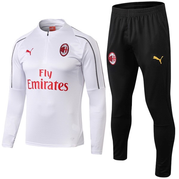 Chandal Niños AC Milan 2018-2019 Blanco Negro